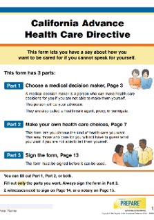 Thumbnail of California Advance Healh Care Directive form