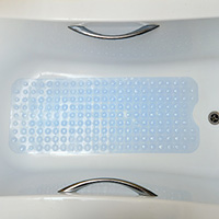 non-slip bath mat inside bathtub