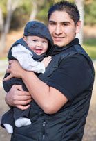 Father holding baby