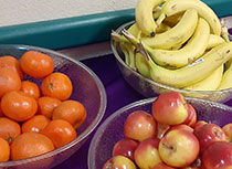 Large bowls of fruit