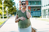 pregnant woman walking